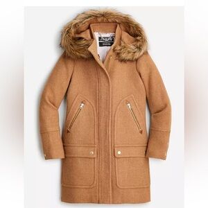 J.Crew Chateau Parka Italian Stadium-Cloth Wool HTHR ACORN Size 20